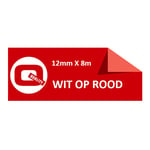 Q-Nomic TZe-435 cinta 12mm texto blanco sobre rojo (8M) | QNTZe-435