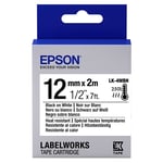 Epson LK-4WBH Cinta negro sobre blanco resistente al calor 12mm (C53S654025) | EPSLK-4WBH