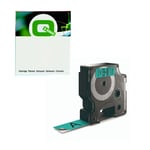 Q-Nomic 45809 (S0720890) cinta plástica negra sobre verde 19 mm | QNS0720890