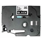 Q-Nomic TZe-325 cinta 9mm texto blanco sobre negro (8M) | QNTZe-325