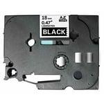 Q-Nomic TZe-345 cinta 18mm texto blanco sobre negro (8M) | QNTZe-345