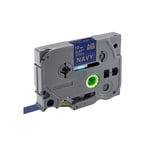 Q-Nomic TZe-RN34 cinta dorada sobre azul marino 12 mm | QNTZE-RN34