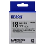 Epson LK-5SBE Cinta negro mate sobre plateado 18mm (C53S655013) | EPSLK-5SBE