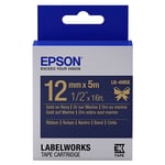 Epson LK-4HKK Cinta satinada dorada sobre azul marino 12mm (C53S654002) | EPSLK-4HKK