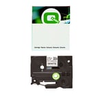 Q-Nomic TZe-N201 cinta no laminada negro sobre blanco 3,5 mm | QNTZE-N201