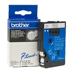 Brother TC-195 Cinta 9mm Texto Blanco Sobre Transparente (7,7M) | BROTC-195