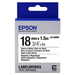 Epson LK-5WB2 Cinta magnética negro sobre blanco 18mm (C53S655001) | EPSLK-5WB2