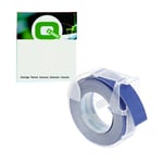 Q-Nomic S0898140 cinta 3D blanco sobre azul 9mm | QNS0898140