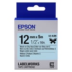 Epson LK-4LBK cinta satinada negro sobre azul claro 12mm (C53S654032) | EPSLK-4LBK