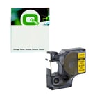 Q-Nomic 18490 (S0718080) nylon flexible negro sobre amarillo 12mm | QNS0718080