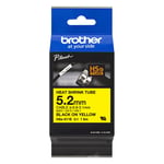 Brother HSe-611E cinta de tubo termocontraíble negro sobre amarillo 6 mm | BROHSE611E