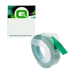 Q-Nomic S0898160 cinta 3D blanco sobre verde 9mm | QNS0898160