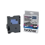 Cinta Brother TX-221 texto negro sobre blanco 9mm | BROTX221
