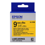 Epson LK-3YBW cinta extra adhesiva negro sobre amarillo 9mm (C53S653005) | EPSLK-3YBW