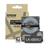Epson LK-6BWJ cinta mate blanco sobre negro 24mm | EPSC53S672084