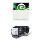 Q-Nomic MC-750-595-WT-BK Cinta de vinilo negro sobre blanco 19,05 mm x 7,62M | QNMC-750-595-WT-BK