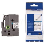 Brother HSe-251 Cinta termoretráctil negro sobre blanco 24 mm | BROHSE251