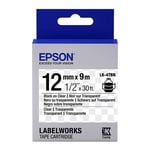 Epson LK-4TBN Cinta negro sobre transparente 12mm (C53S654012) | EPSLK-4TBN