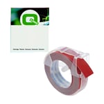 Q-Nomic S0898150 cinta 3D blanco sobre rojo 9mm | QNS0898150