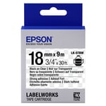 Epson LK-5TBW Cinta negro sobre transparente extra fijación 18mm (C53S655011) | EPSLK-5TBW
