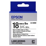Epson LK-5WBW Cinta negro sobre blanco extra fijación 18mm (C53S655012) | EPSLK-5WBW