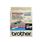 Cinta Brother TX-M11 texto negro mate sobre transparente 6mm | BROTXM11