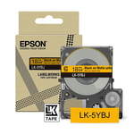 Epson LK-5YBJ cinta mate negro sobre amarillo 18mm | EPSC53S672075