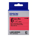 Epson LK-2RBP Cinta negro sobre rojo pastel 6mm (C53S652001) | EPSLK-2RBP