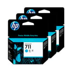 HP 711 (CZ134A) Pack 3 cartuchos de tinta cian | HPB-CZ134A