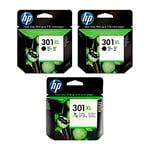 HP 301 XL Pack Ahorro (2 Negro + 1 tri-color) | HPB-2CH563-1CH564