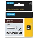 Dymo 1805418 IND Rhino cinta vinilo blanco sobre marrón 19mm | DYM1805418