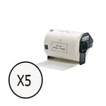 Q-Nomic DK-11240 Etiqueta Precortada | Papel térmico removible | Multipropósito | 102x51mm | Pack 5 Unidades | QNB-DK-11240