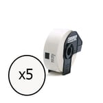 Pack x 5: Q-Nomic DK-11201 Etiqueta Precortada Papel térmico Multipropósito 29x90mm | QNB-DK-11201