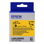 Epson LK-4YBA5 Cinta termoretráctil negro sobre amarillo 5mm (C53S654906) | EPSLK-4YBA5