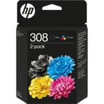 Multipack HP 308 cartucho de tinta negro + color (original) | HPB-308multipack