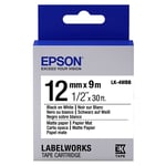 Epson LK-4WBB Cinta de papel negro sobre blanco 12mm (C53S654023) | EPSLK-4WBB