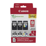 Canon PG-540XL x2/CL-541 XL/GP-501 Multipack cartuchos y papel | CANB-PG540LX2CL541XLPVP_R