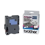 Cinta Brother TX-242 texto rojo sobre blanco 18mm | BROTX242