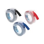 Dymo S0847750 cintas 3D negro, azul y rojo 9mm (x3) | DYMB-S0847750