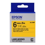 Epson LK-2YBP Cinta negro sobre amarillo pastel 6mm | EPSLK-2YBP