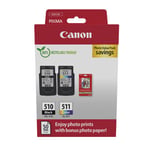 Canon PG-510/CL-511/GP-501 Multipack cartuchos y papel | CANB-PG510CL511PVP_R