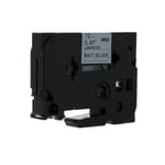 Q-Nomic TZe-M931 cinta metalizada 12mm texto negro sobre fondo plata mate (8M) | QNTZe-M931