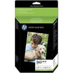 HP 363 Foto pack Q7966E 6 cartuchos de tinta + 150 Hojas foto | HPQ7966EE
