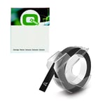 Q-Nomic S0898130 cinta 3D blanco sobre negro 9mm | QNS0898130