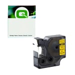 Q-Nomic 18491 (S0718090) cinta nylon flexible negro sobre amarillo 19mm | QNS0718090