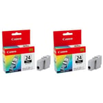 Canon BCI-24BK Pack 2 cartuchos negros | CANBCI-24x2