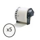 Pack x 5: Q-Nomic DK-22223 Cinta continua | Papel | Multipropósito | 50mmx30,48M | QNB-DK-22223