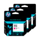 HP 711 (CZ135A) Pack 3 cartuchos de tinta magenta | HPB-CZ135A