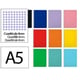 Cuaderno Espiral A5 | Cuadrícula 4mm | 75g | Tapa Blanda | Surtido de colores