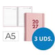 Pack 3 Agendas 2027 A5 espiral día vista | Rosas